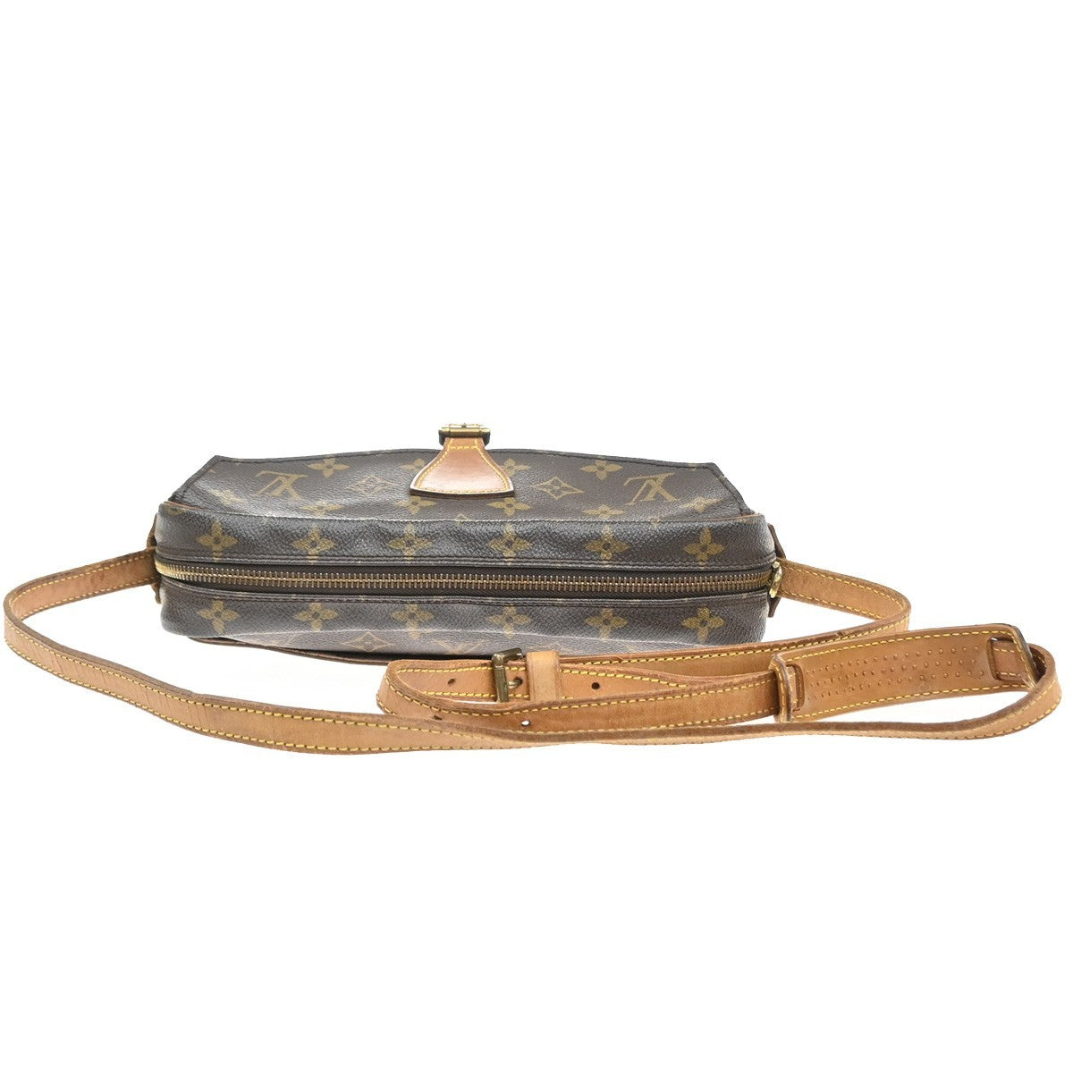LOUIS VUITTON Jeune Fille MM Shoulder Bag Monogram Leather Brown M51226 36MA566