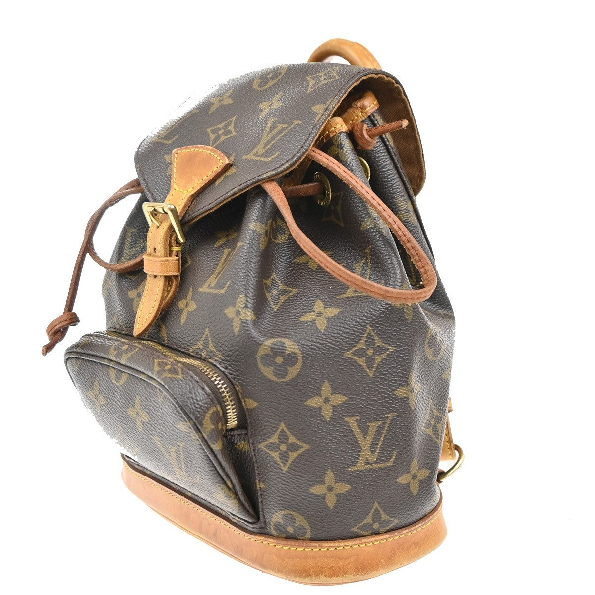 LOUIS VUITTON Mini Montsouris Backpack Bag Monogram Leather Brown M51137 78KC503