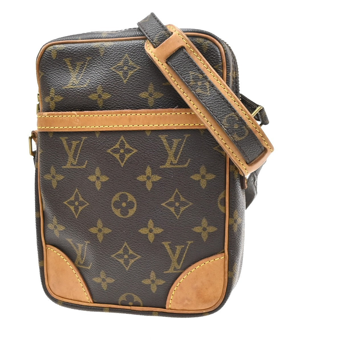 LOUIS VUITTON Danube Shoulder Bag Monogram Leather Brown France M45266 82MA537