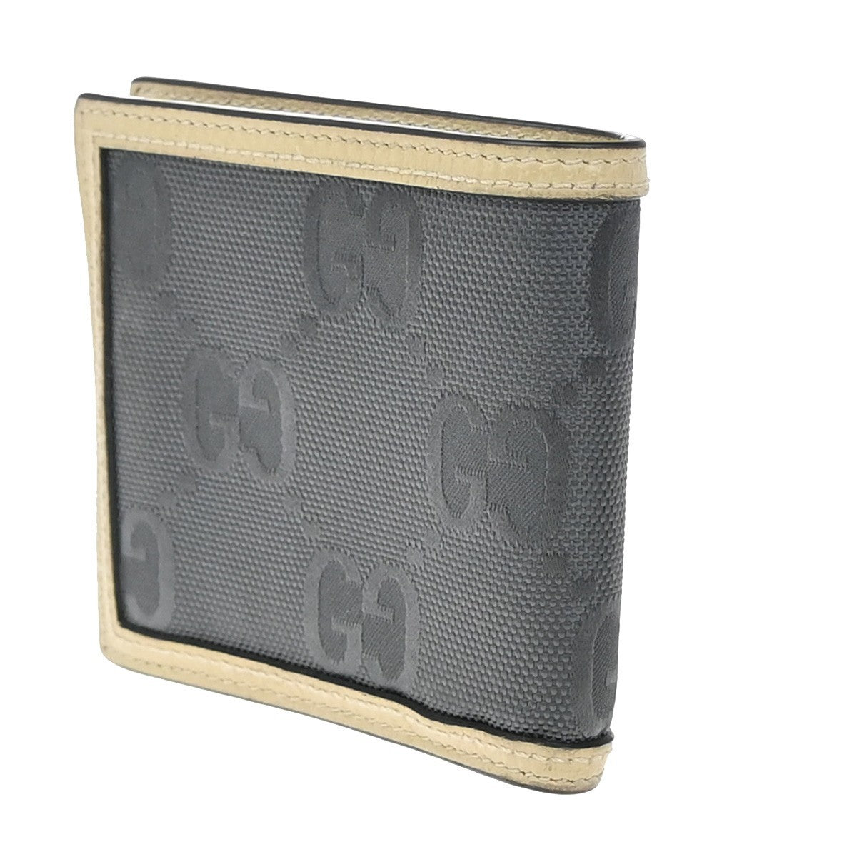 GUCCI GG Pattern Off The Grid Compact Wallet Canvas Leather Beige Gray 09EG261