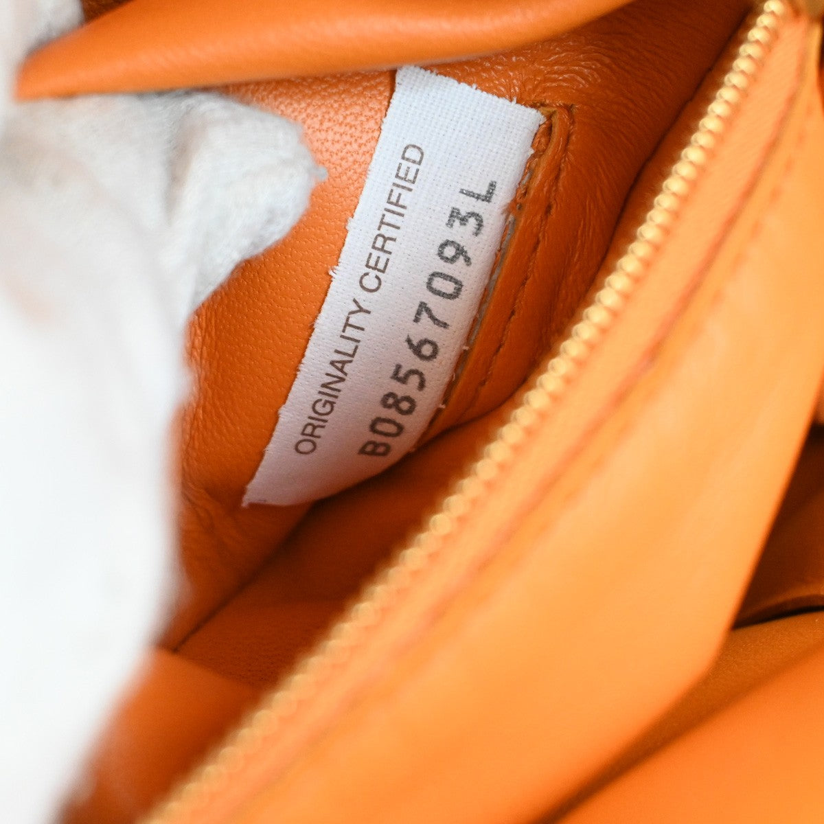 BOTTEGA VENETA Maxy Intrecciato Cassette Shoulder Bag Leather Orange 40RL267