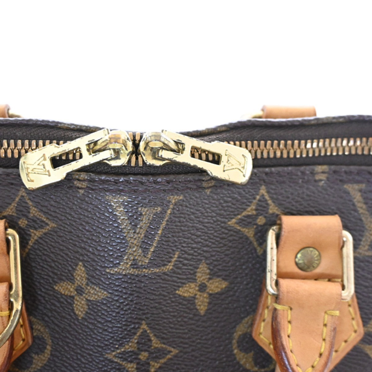 LOUIS VUITTON LV Logo Alma Hand Bag Monogram Leather Brown France M51130 84SA062