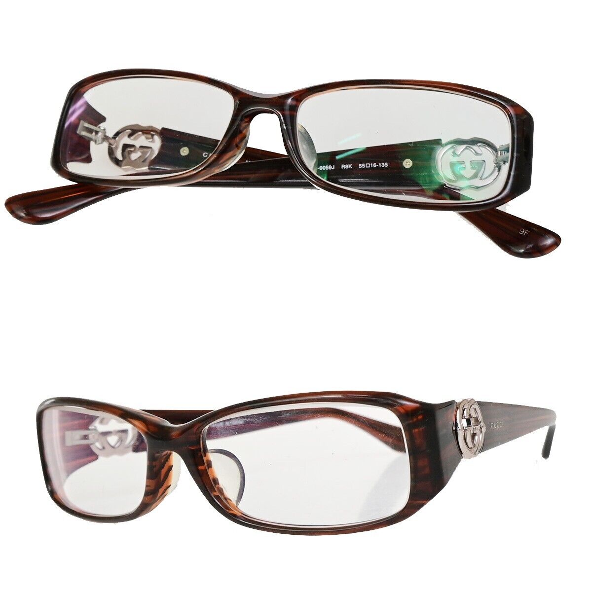 GUCCI Interlocking G Glasses Eye Wear Plastic GG-9059J Burgundy Red 09KA401