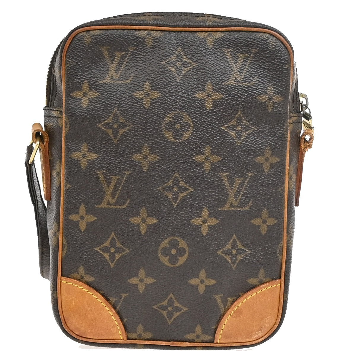 LOUIS VUITTON Danube Shoulder Bag Monogram Leather Brown France M45266 67PA042