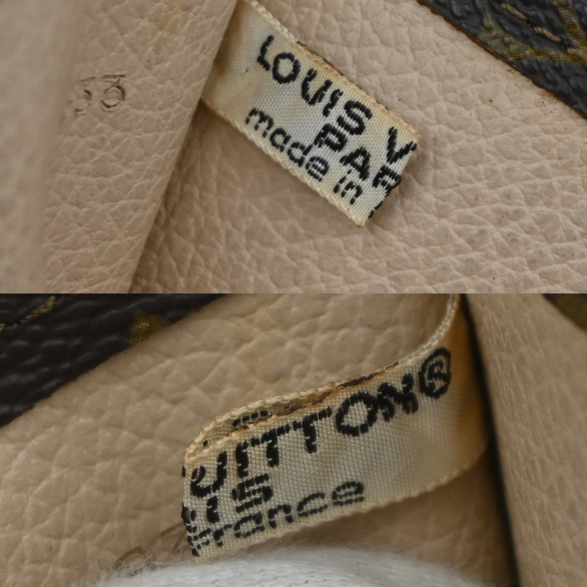 LOUIS VUITTON Logo Sac Plat Hand Tote Bag Monogram Leather Brown M51140 30MA614