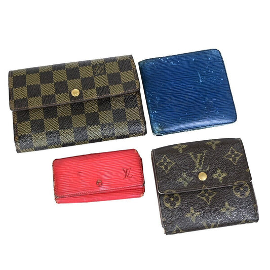 LOUIS VUITTON 4 Set Wallet Key Case Purse Monogram Epi Brown Blue Red 39KA358