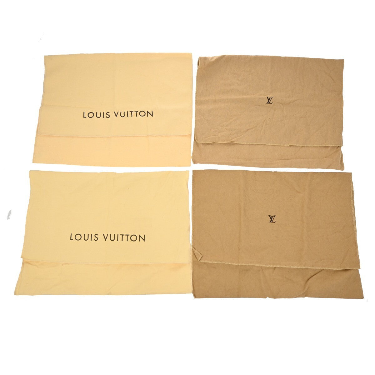 LOUIS VUITTON Logo 10 Set Dust Bag Drawstring Canvas Cotton Beige Brown 09EE146