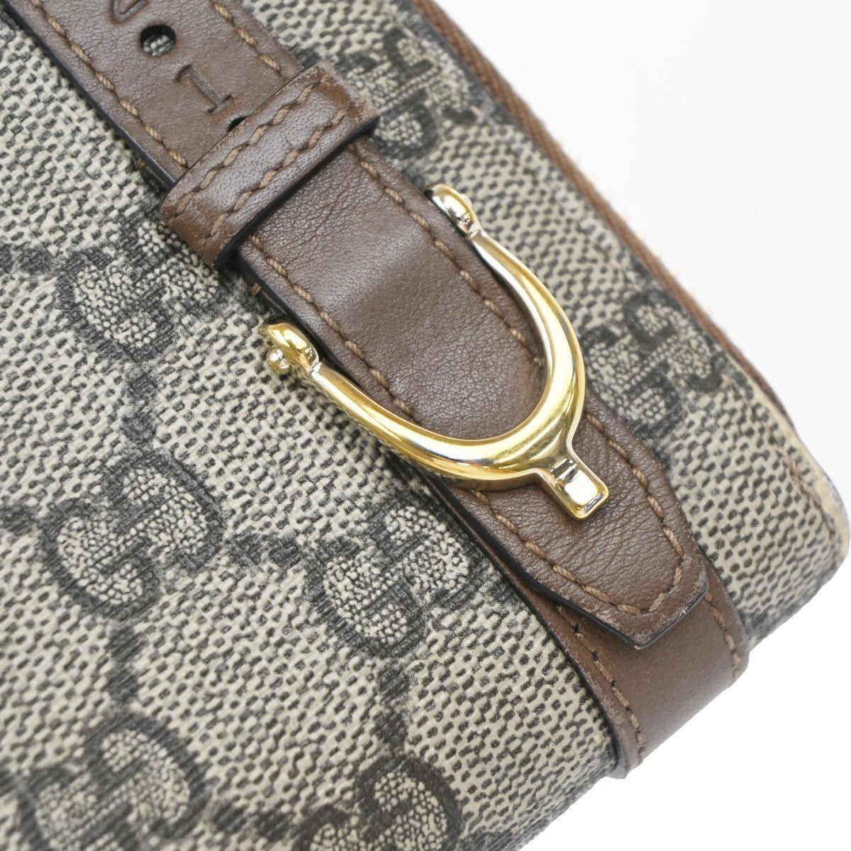 GUCCI Logo Niece GG Pattern Zip Around Long Wallet Supreme Leather Brown 69EF795