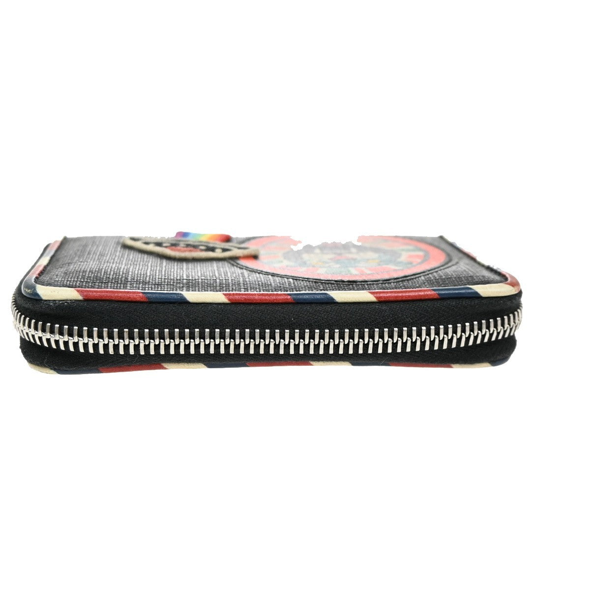 GUCCI Logo GG Pattern Night Courrier Card Case Wallet Supreme Leather BK 33FC168