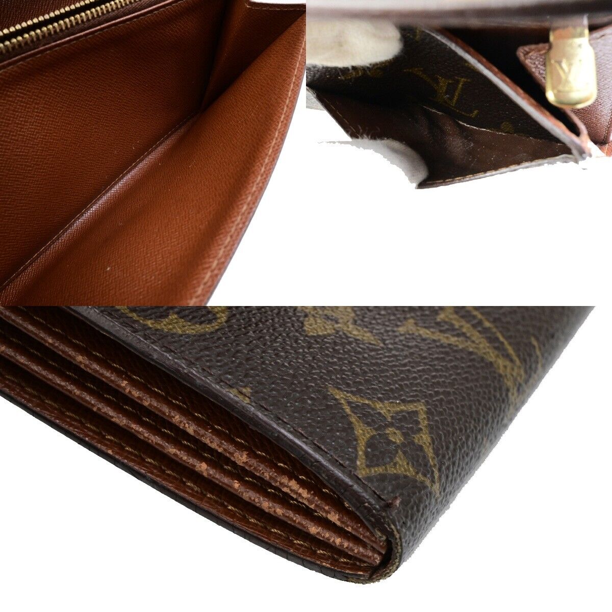 LOUIS VUITTON Porte Monnaie Credit Long Wallet Monogram Leather M61725 05ED162