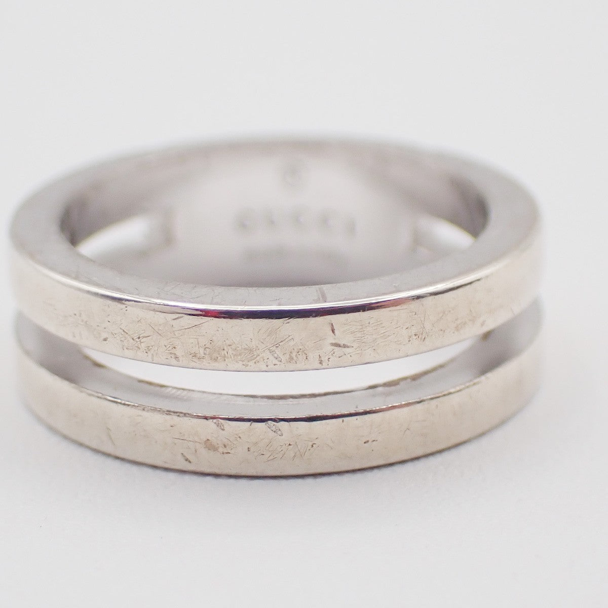 GUCCI G Logo Ring Silver 925 Size JP8 US4.5 Italy Accessory 01KC873