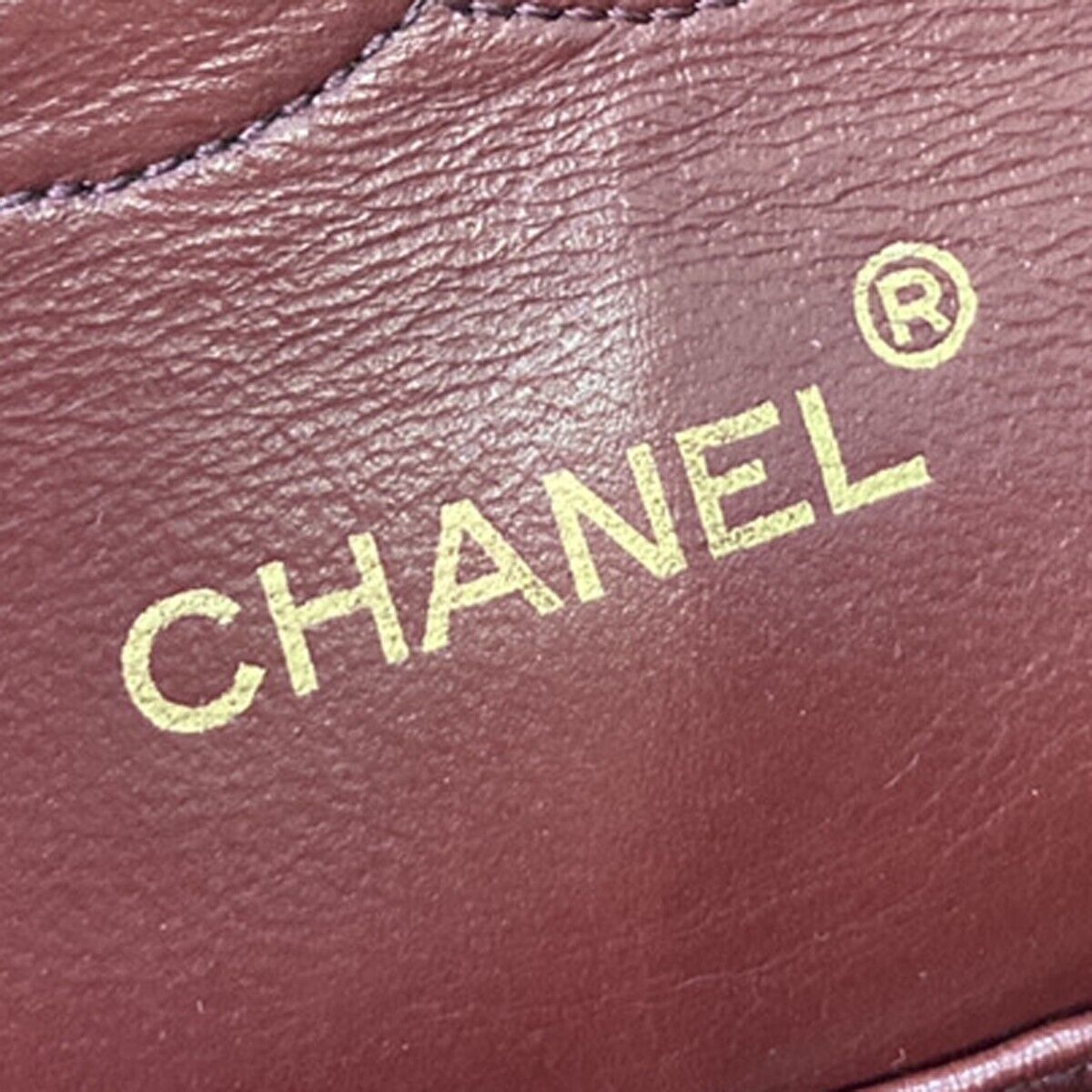 CHANEL CC Matelasse 25 Double Flap Chain Shoulder Bag Leather Black VTG 654RF208