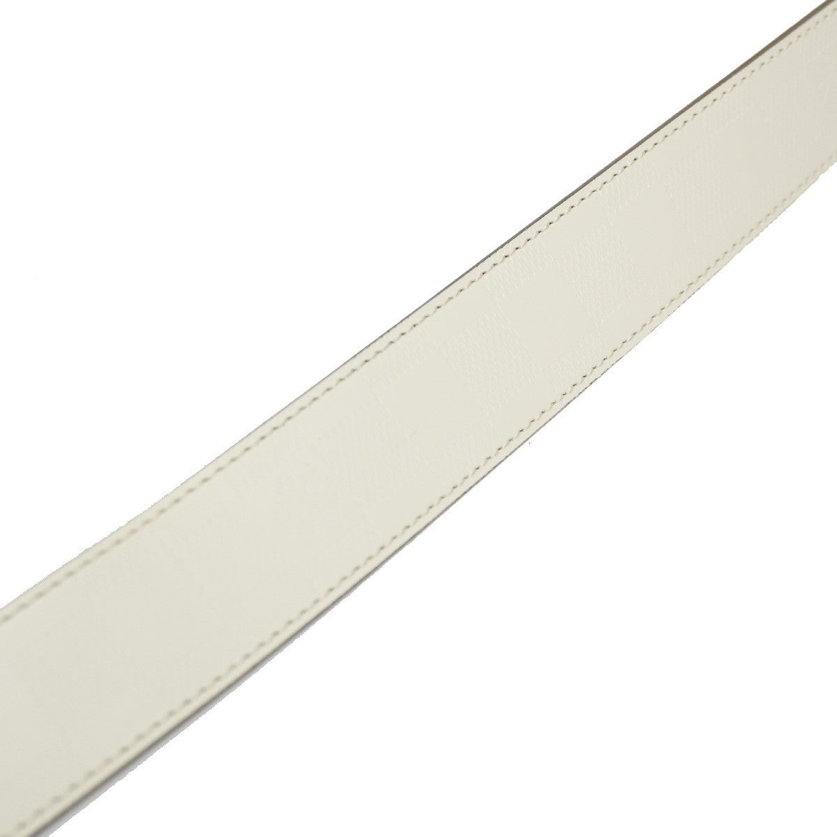 LOUIS VUITTON LV Logo Belt 90/36 Damier Infini leather White M6873 31CA603