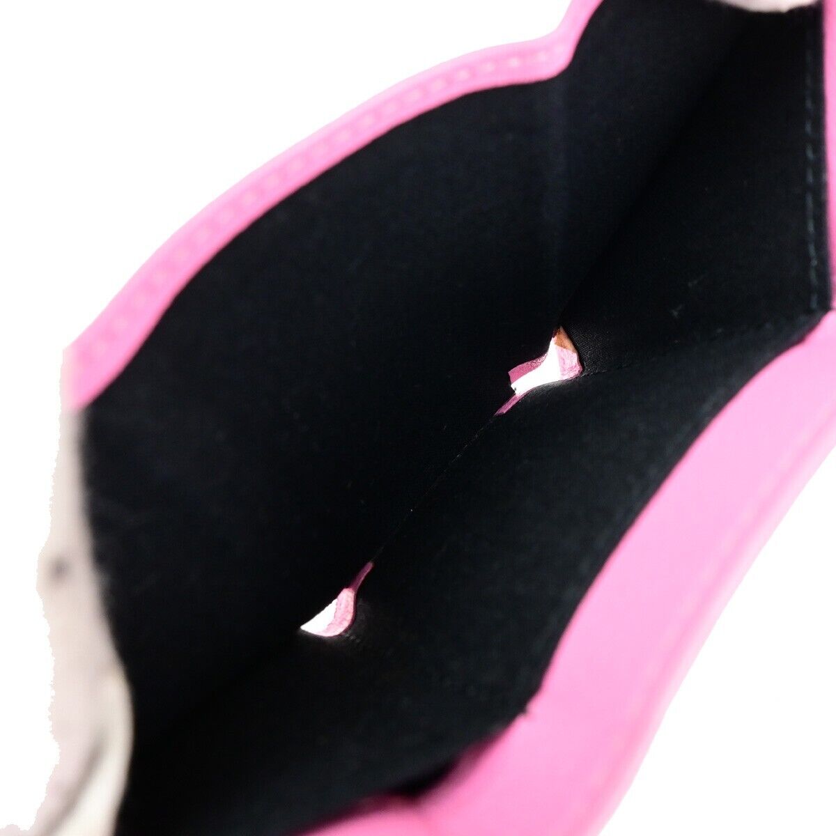 BALENCIAGA Logo Paper Mini Trifold Wallet Purse Leather Pink SHW Italy 62KA225