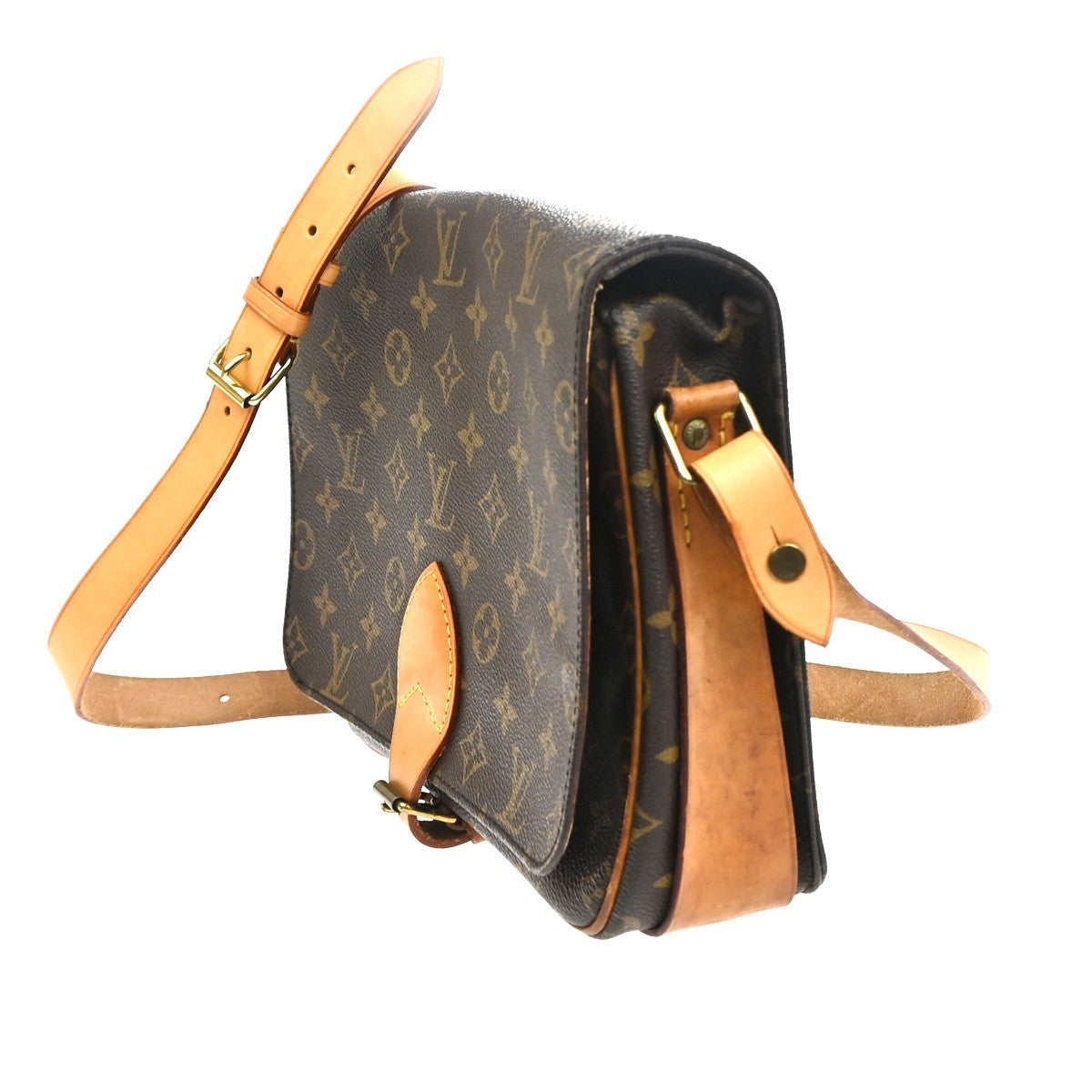 LOUIS VUITTON Cartouchiere GM Shoulder Bag Monogram Leather Brown M51252 77KC740