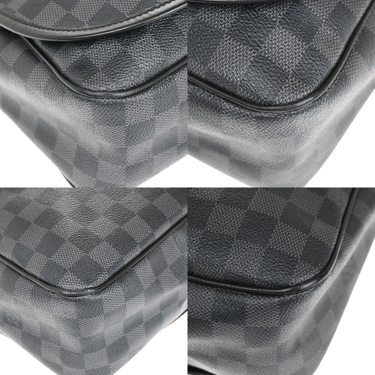 LOUIS VUITTON Daniel MM Shoulder Bag Damier Graphite Leather BK N58029 12YE469