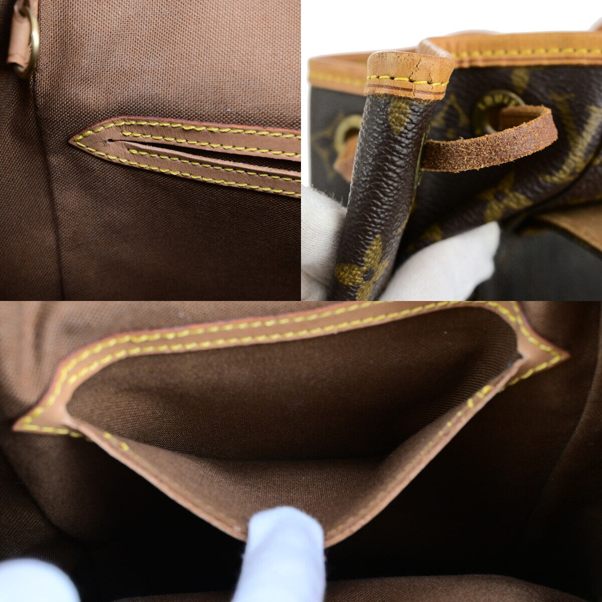 LOUIS VUITTON Montsouris MM Backpack Bag Monogram Leather Brown M51136 12YG779