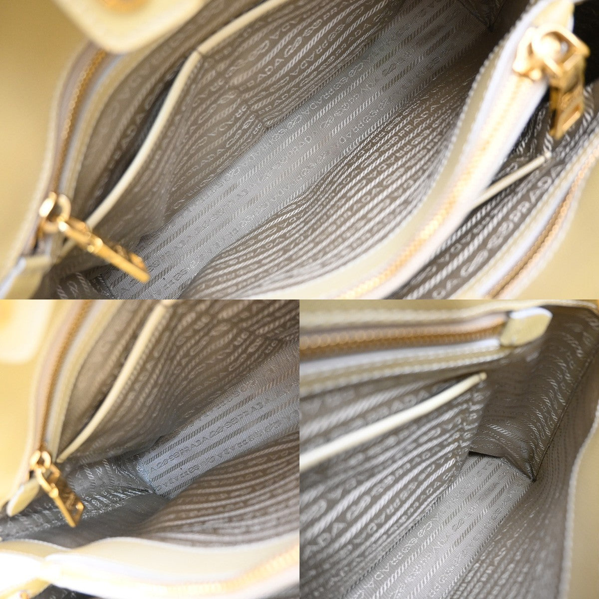PRADA MILANO 2Way Shoulder Hand Bag Promenade Saffiano Leather Yellow 76EG323
