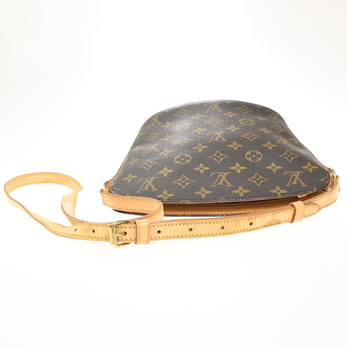 LOUIS VUITTON Logo Drouot Shoulder Bag Monogram Leather Brown M51290 77MA510