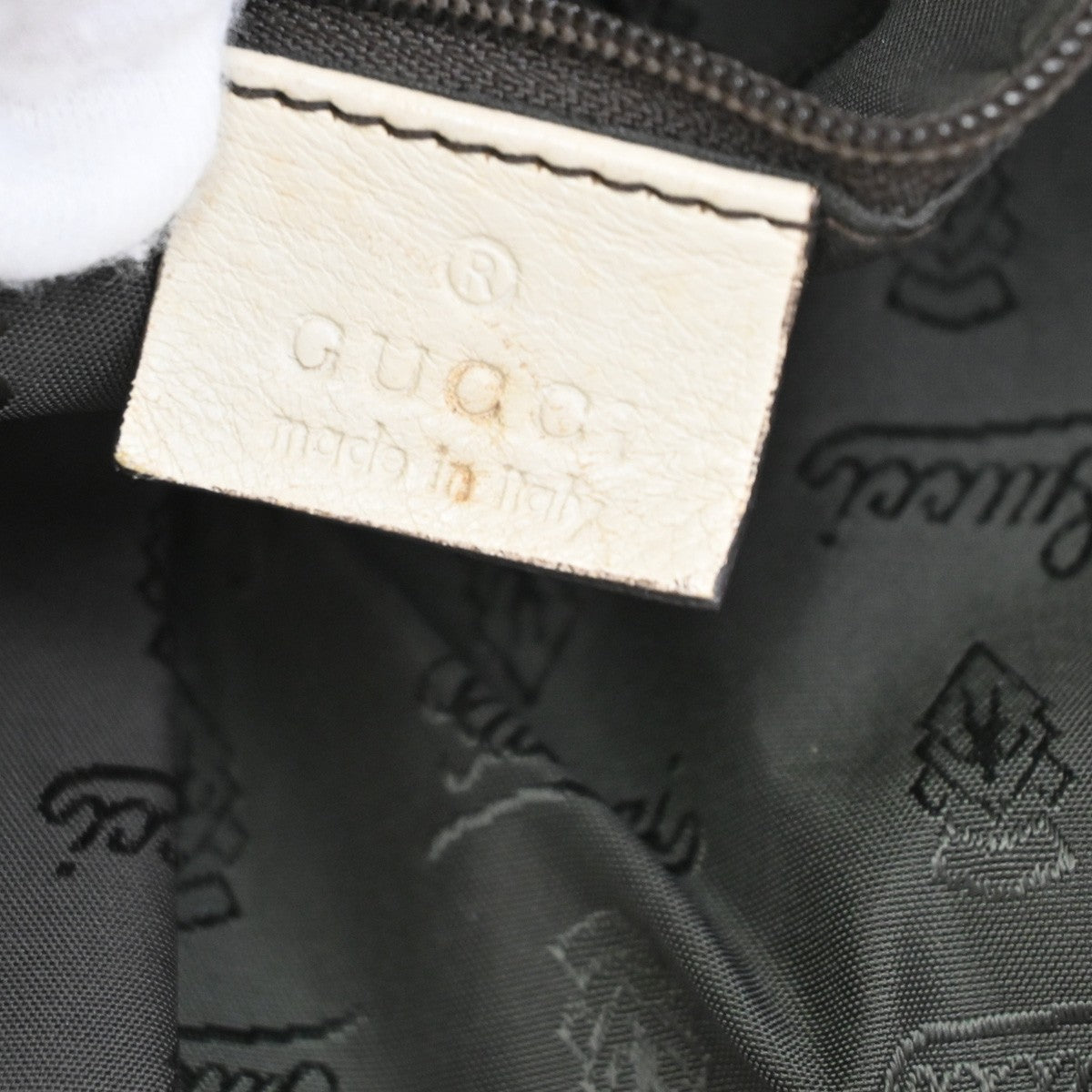 GUCCI GG Tassel Shoulder Tote Bag Canvas Leather Brown White Italy 62TA672