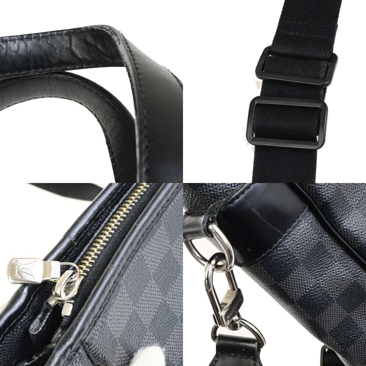 LOUIS VUITTON Tadao 2Way Shoulder Hand Bag Damier Graphite BK N51192 10ED499