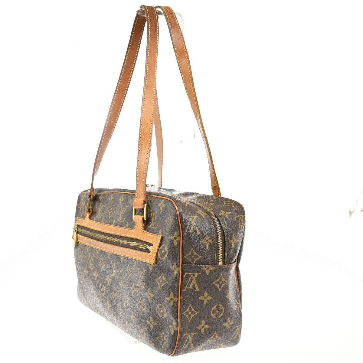 LOUIS VUITTON LV Logo Cite GM Shoulder Bag Monogram Leather Brown M51181 73MA360