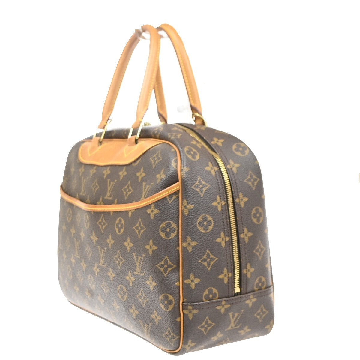 LOUIS VUITTON LV Logo Deauville Hand Bag Monogram Leather Brown M47270 72MA541