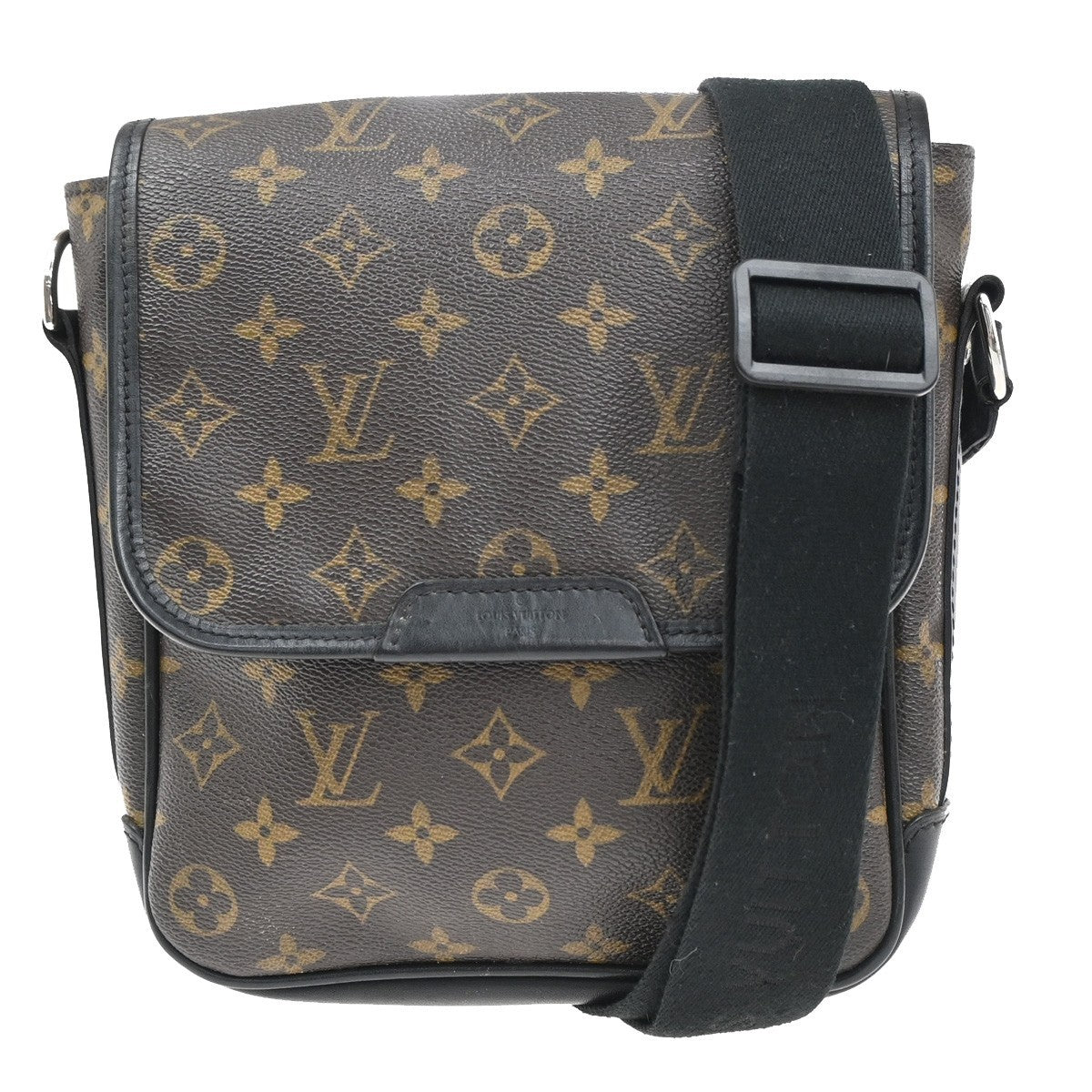 LOUIS VUITTON Bass PM Shoulder Bag Monogram Macassar Brown Black M56717 74KB554