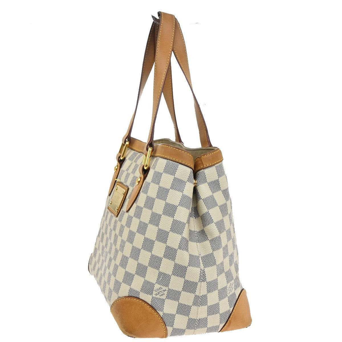 LOUIS VUITTON Hampstead PM Shoulder Bag Damier Azur Leather White N51207 75AA082
