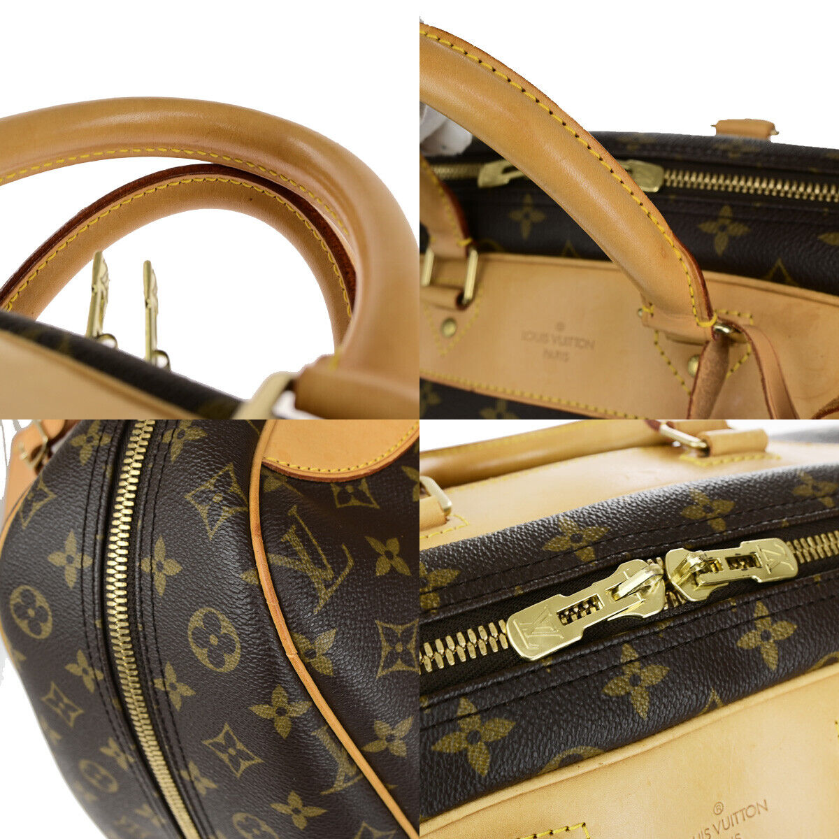 LOUIS VUITTON LV Logo Evasion Hand Bag Monogram Leather Brown M41443 75RK672