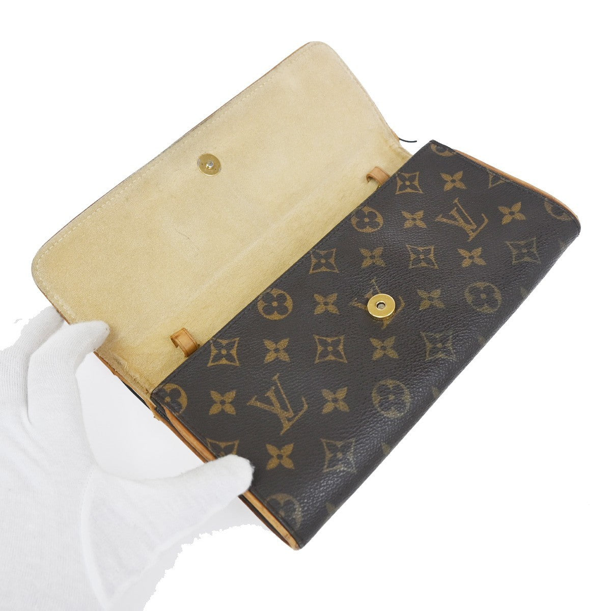 LOUIS VUITTON Pochette Twin GM 2Way Shoulder Bag Monogram Brown M51852 33KC733