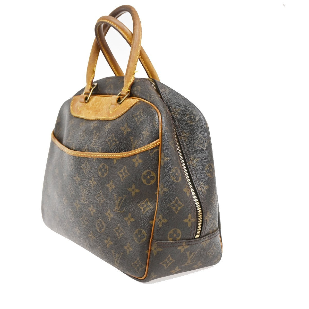 LOUIS VUITTON LV Logo Deauville Hand Bag Monogram Leather Brown M47270 36DA029
