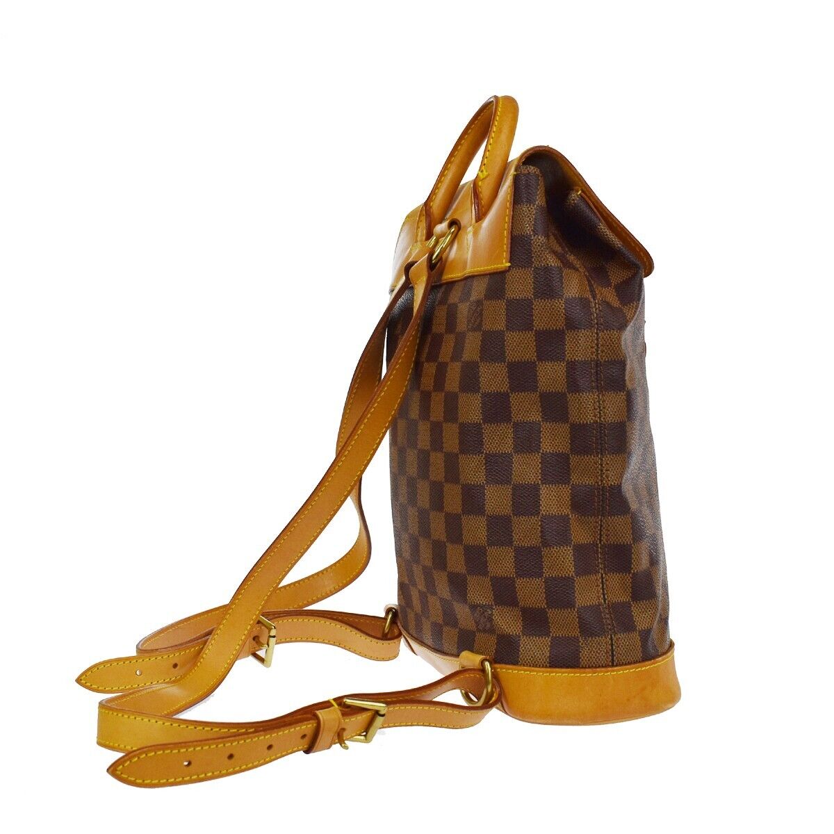LOUIS VUITTON Logo Arlequin Backpack Bag Damier Ebene Brown N99038 50ED288