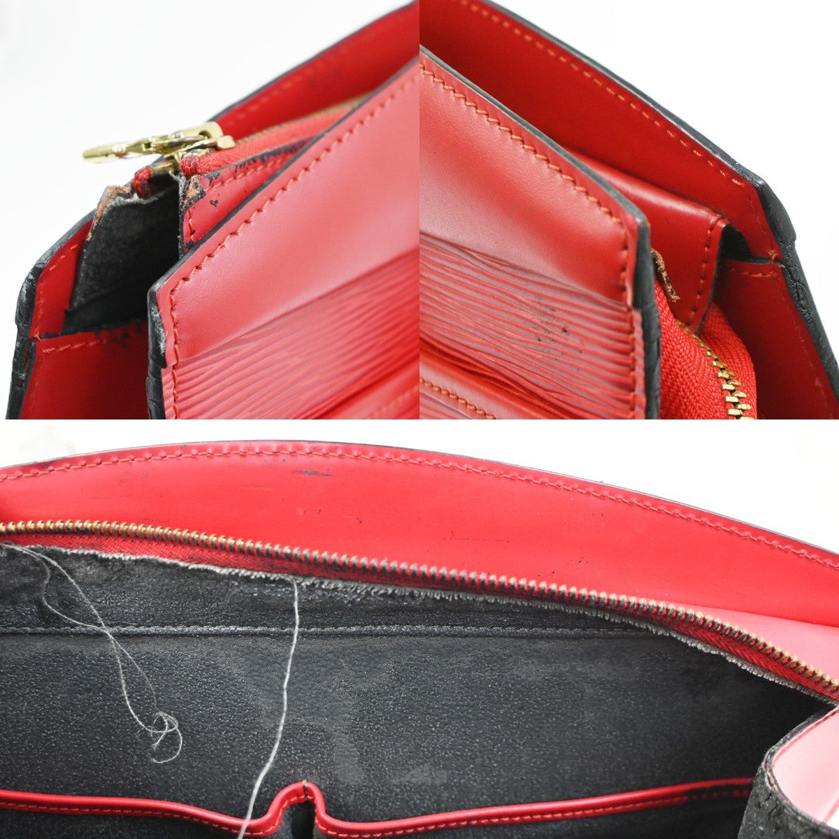 LOUIS VUITTON LV Logo Riviera Hand Bag Epi Leather Red France M48187 36KC601