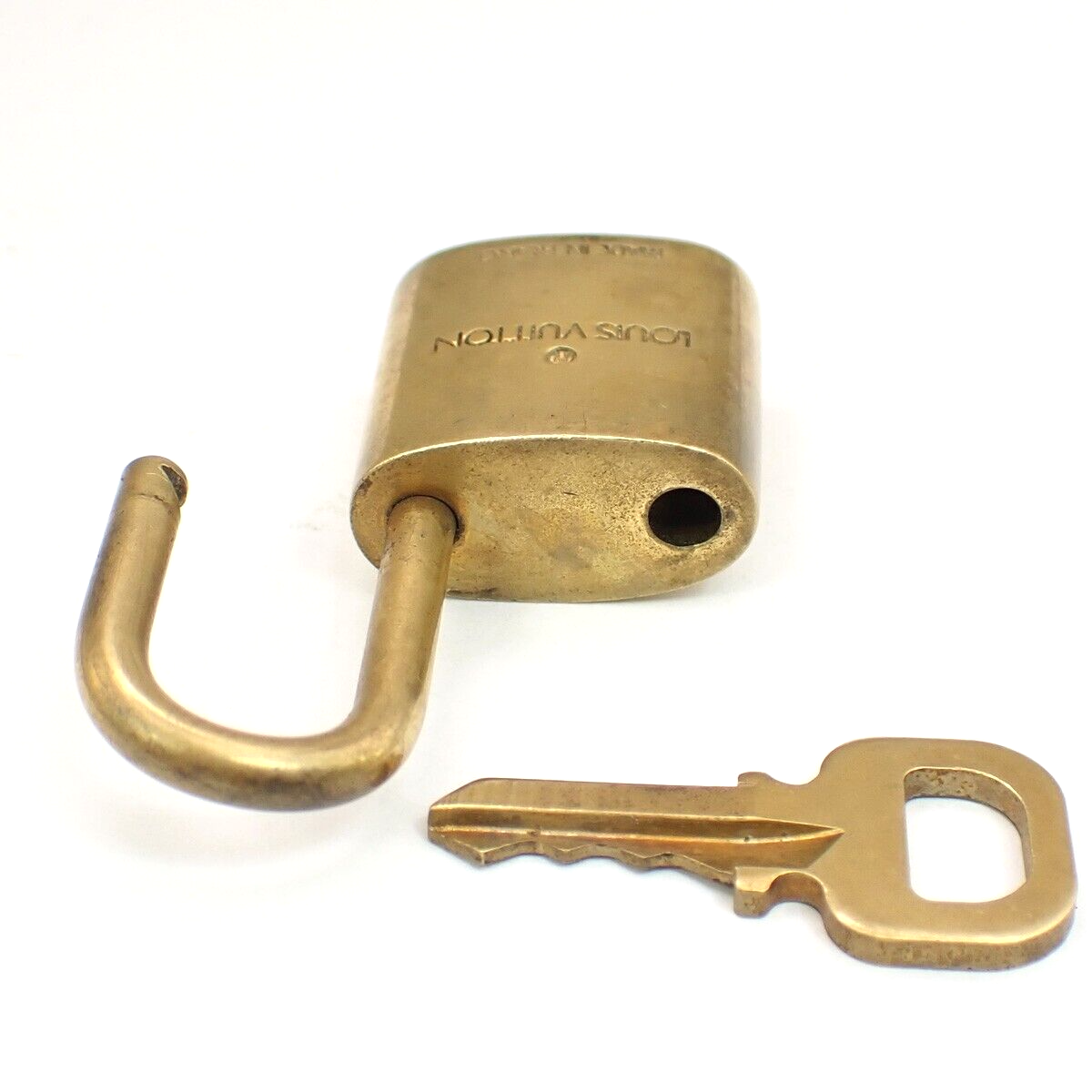 LOUIS VUITTON LV 10 Set  Padlock Key Bag Charm Cadena Gold Plated France 80YF803