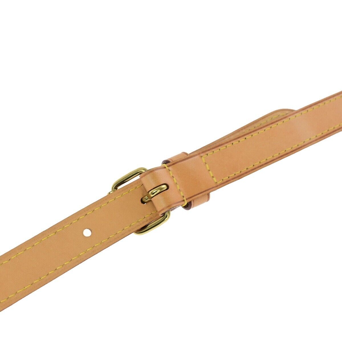 LOUIS VUITTON Logo Shoulder Strap Leather Brown Gold Bag Accessory 68YF257