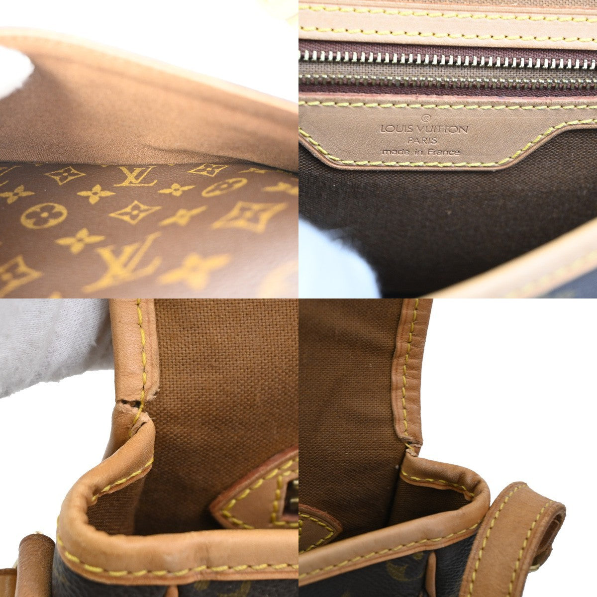 LOUIS VUITTON Logo Sologne Shoulder Bag Monogram Leather Brown M42250 92TA256