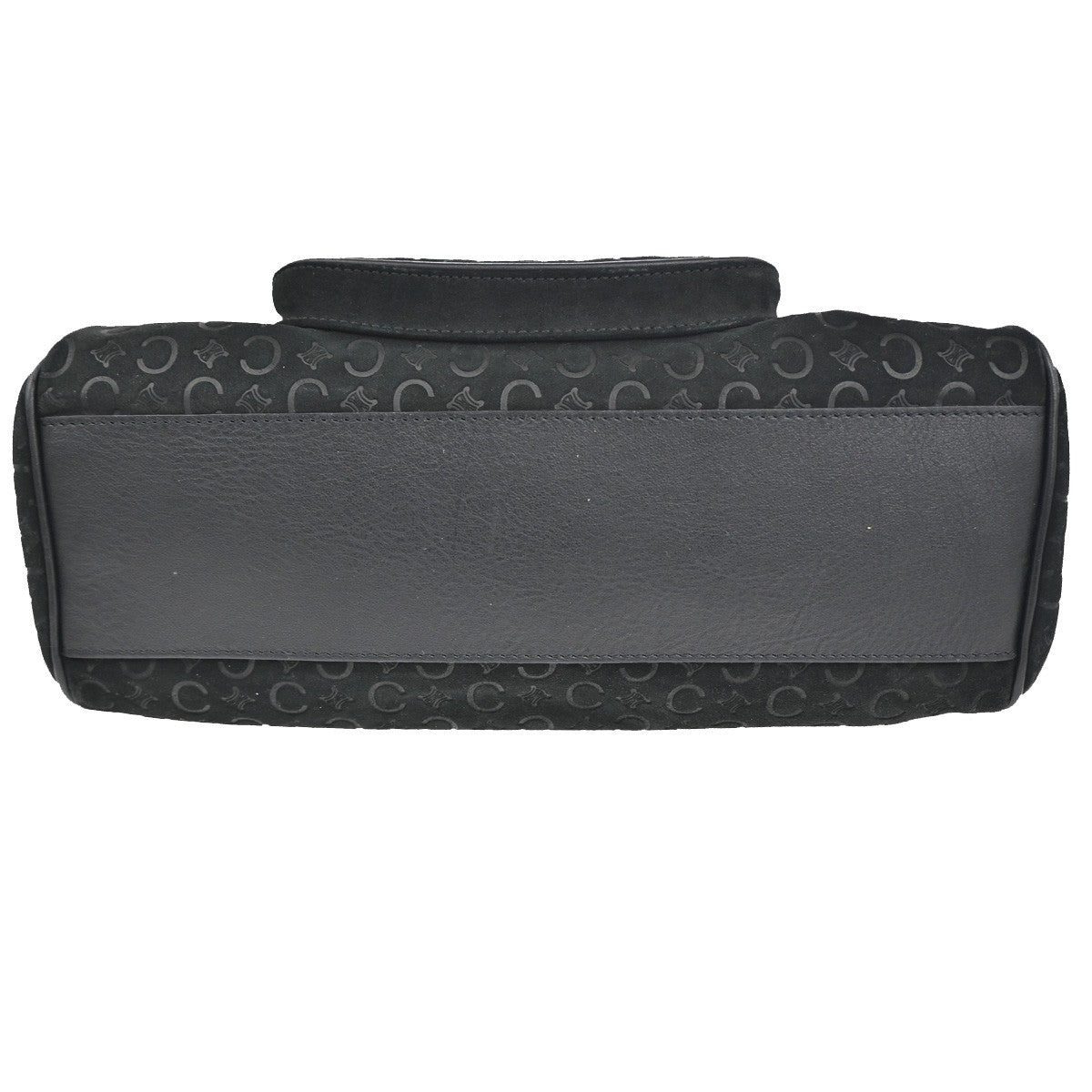 CELINE C Macadam Pattern Shoulder bag Black Suede Leather Black SHW 32CA419