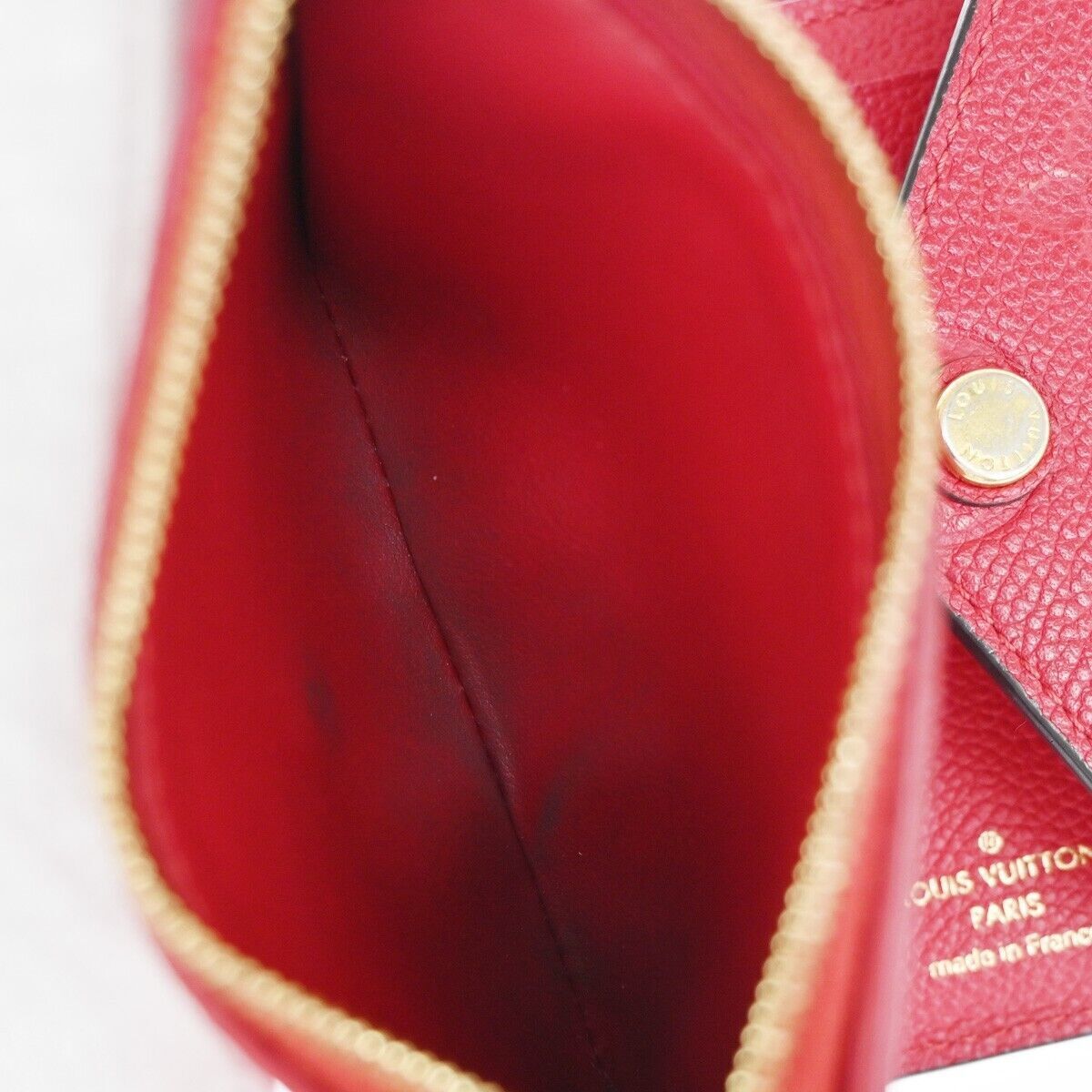 LOUIS VUITTON Victorine Trifold Wallet Monogram Empreinte Red M63701 31YC416