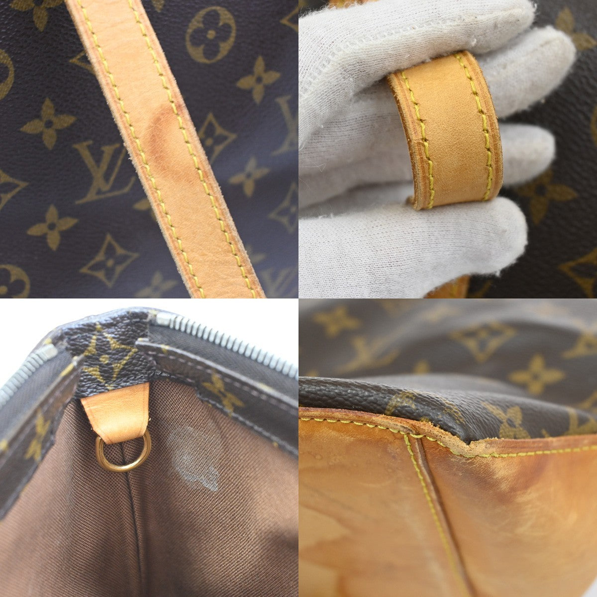 LOUIS VUITTON Cabas Mezzo Shoulder Bag Monogram Leather Brown M51151 84DA180
