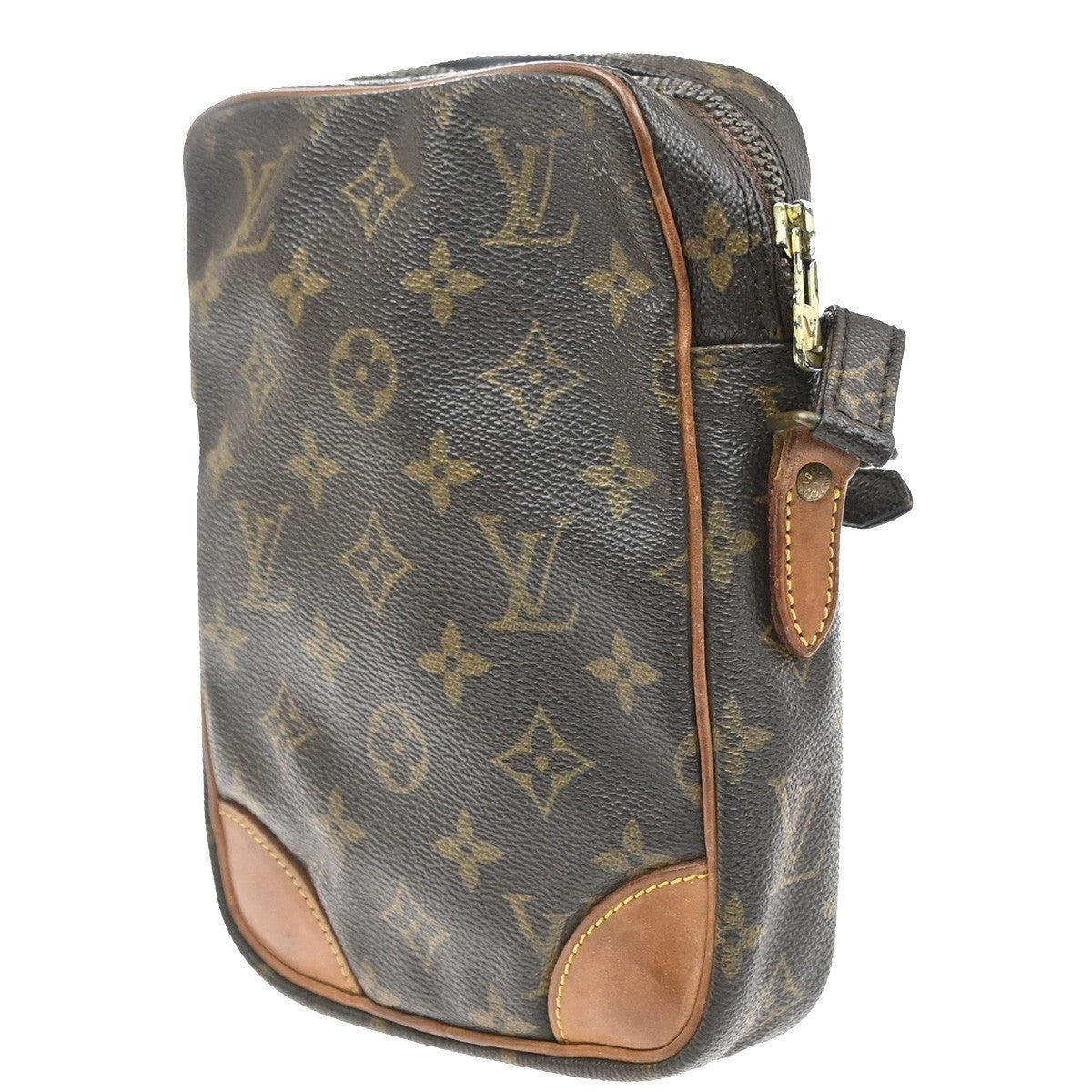 LOUIS VUITTON Danube Shoulder Bag Monogram Leather Brown France M45266 36PA002