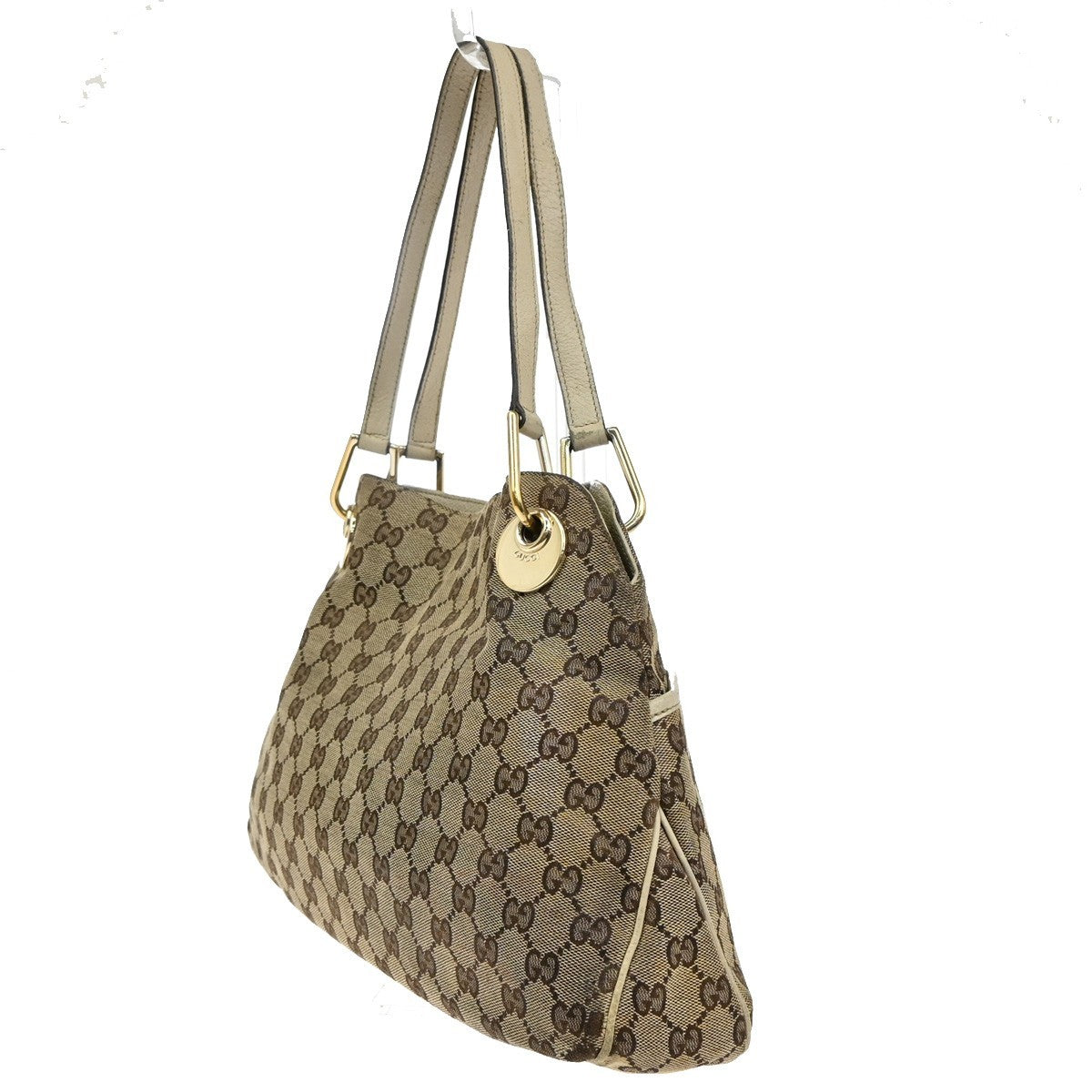 GUCCI GG Pattern Shoulder Tote Bag Canvas Leather Brown GHW Italy 61YH810