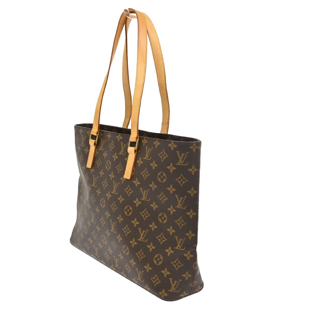 LOUIS VUITTON Logo Luco Shoulder Tote Bag Monogram Leather Brown M51155 77CA904