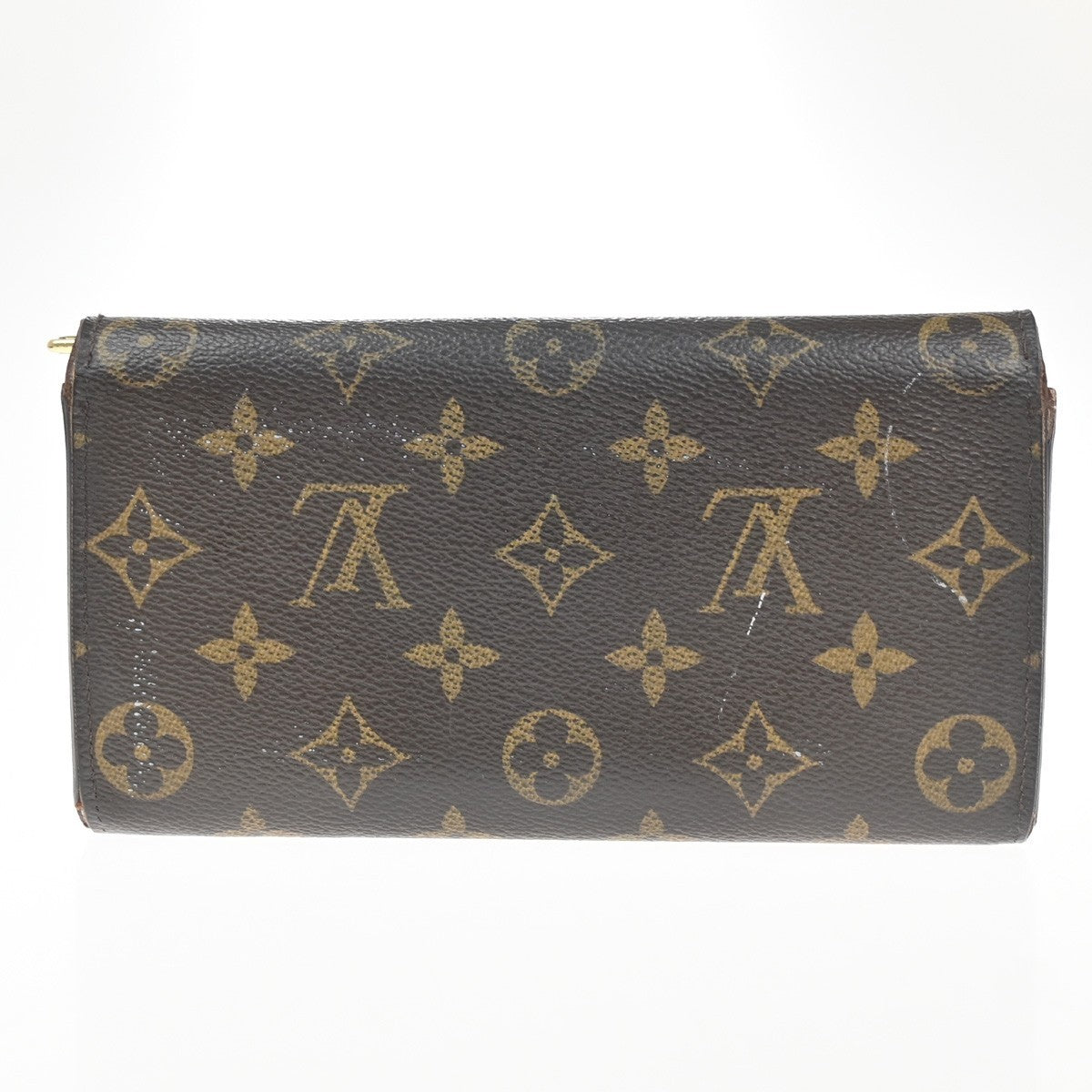 LOUIS VUITTON Sarah LV Logo 2 Set Bifold Wallet Monogram Leather Brown 65KC913