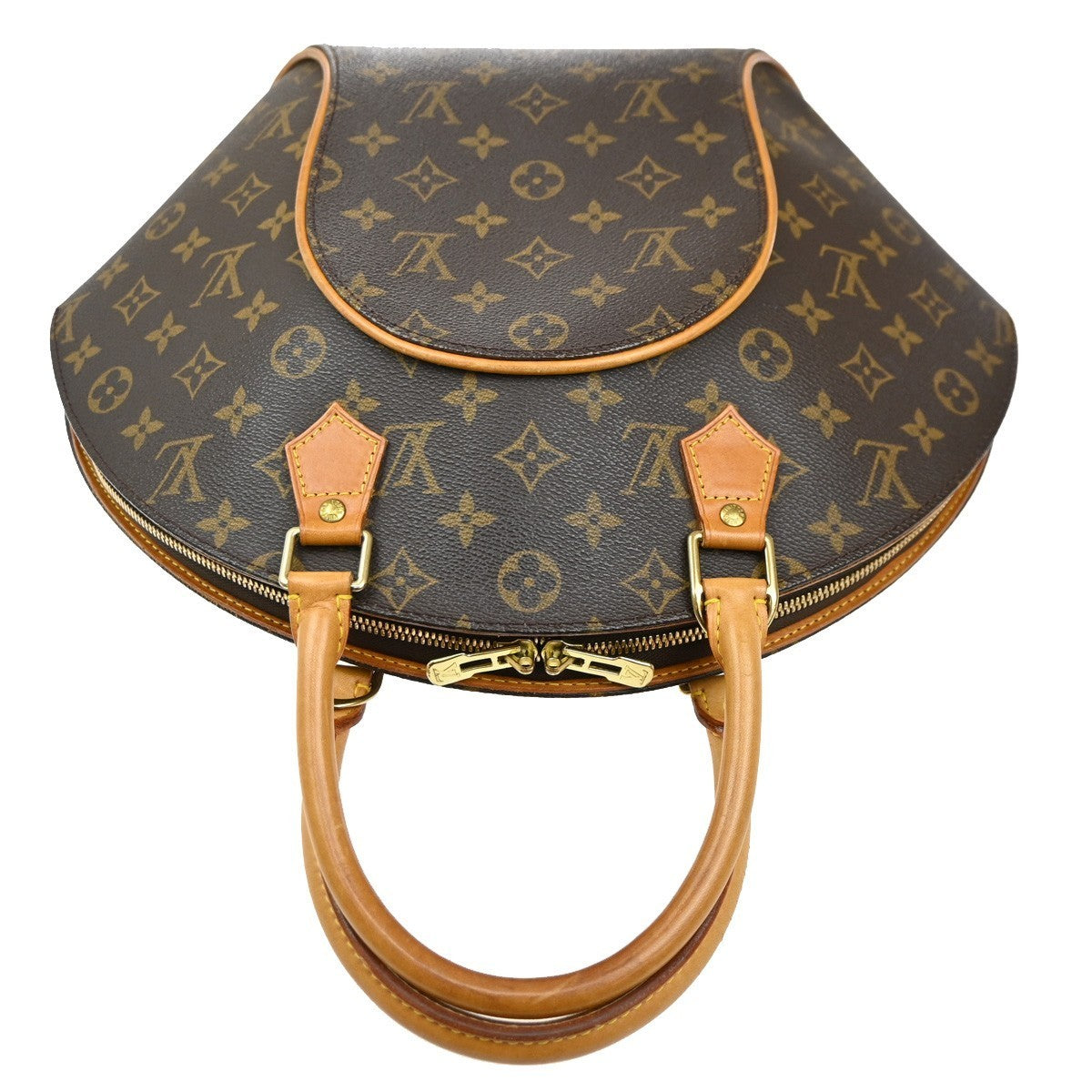 LOUIS VUITTON LV Logo Ellipse MM Hand Bag Monogram Leather Brown M51126 19MA102