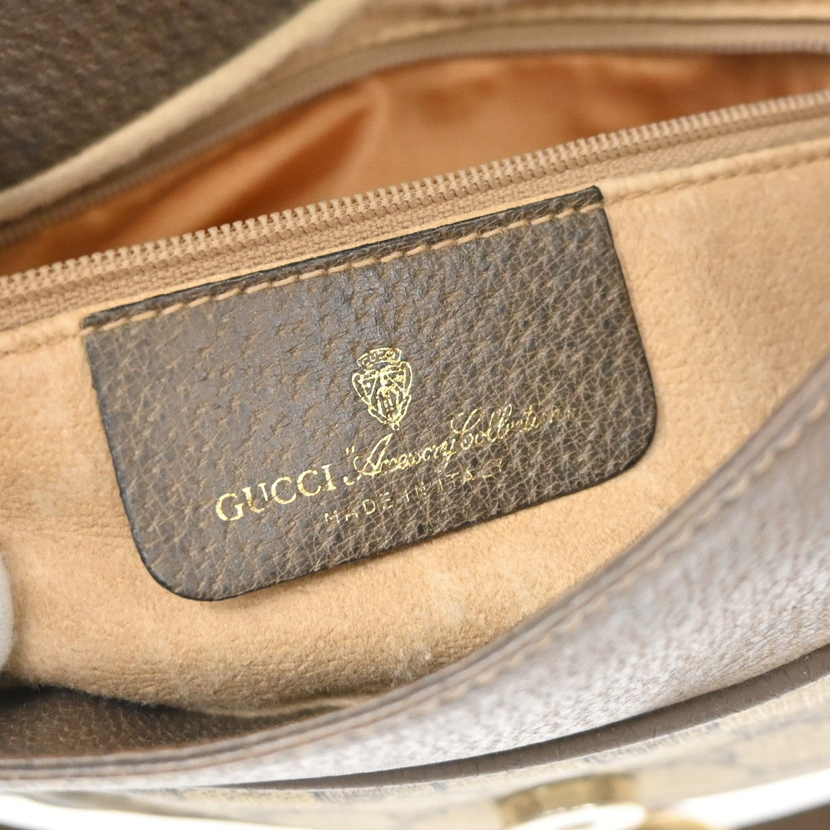 GUCCI Logo Web Sherry GG Pattern Shoulder Bag PVC Leather Brown Italy 04YJ170