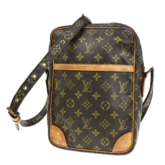 LOUIS VUITTON Logo Danube MM Shoulder Bag Monogram Leather Brown M45264 38SJ492