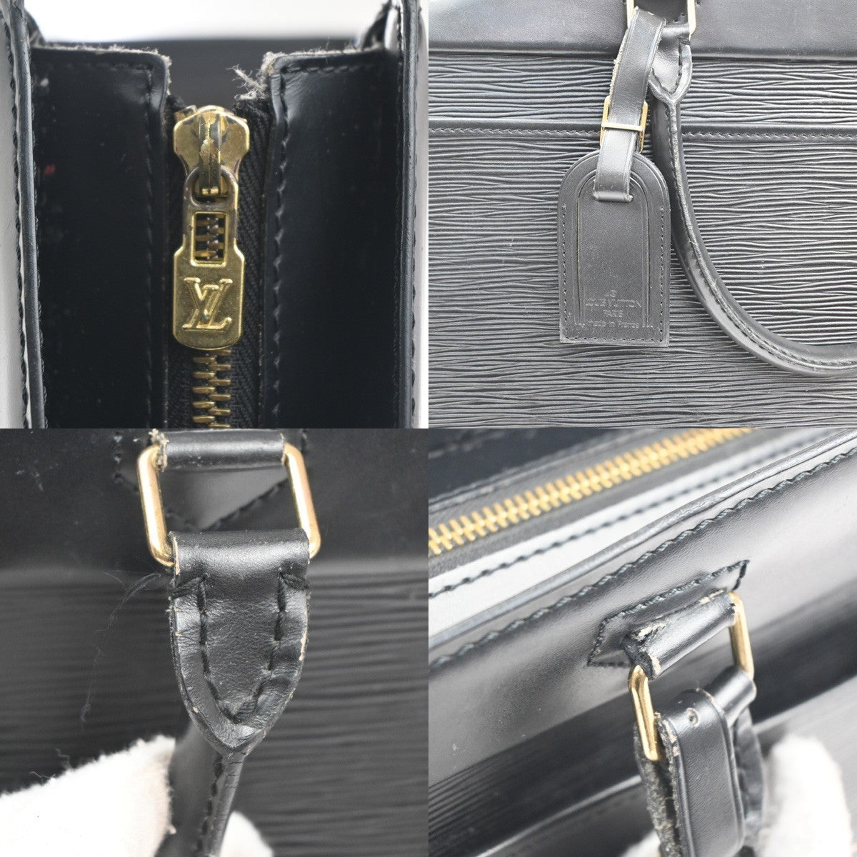 LOUIS VUITTON LV Logo Riviera Hand Bag Epi Leather Black France M48182 30MA263