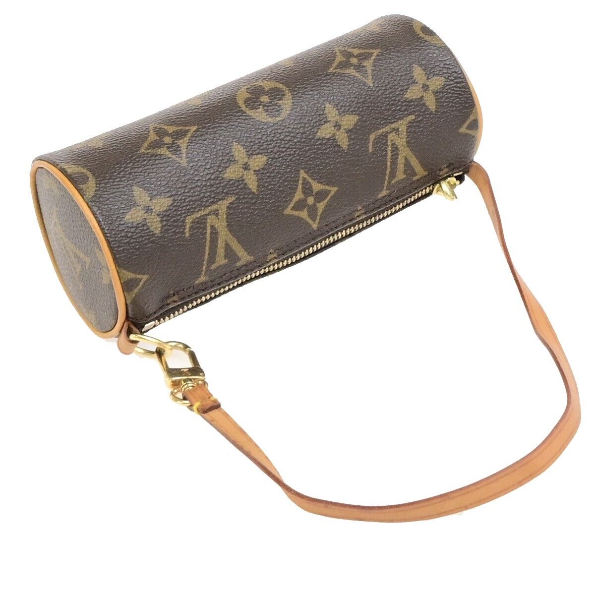 LOUIS VUITTON Logo Papillon Pochette Hand Bag Monogram Leather BN M51380 62FB514