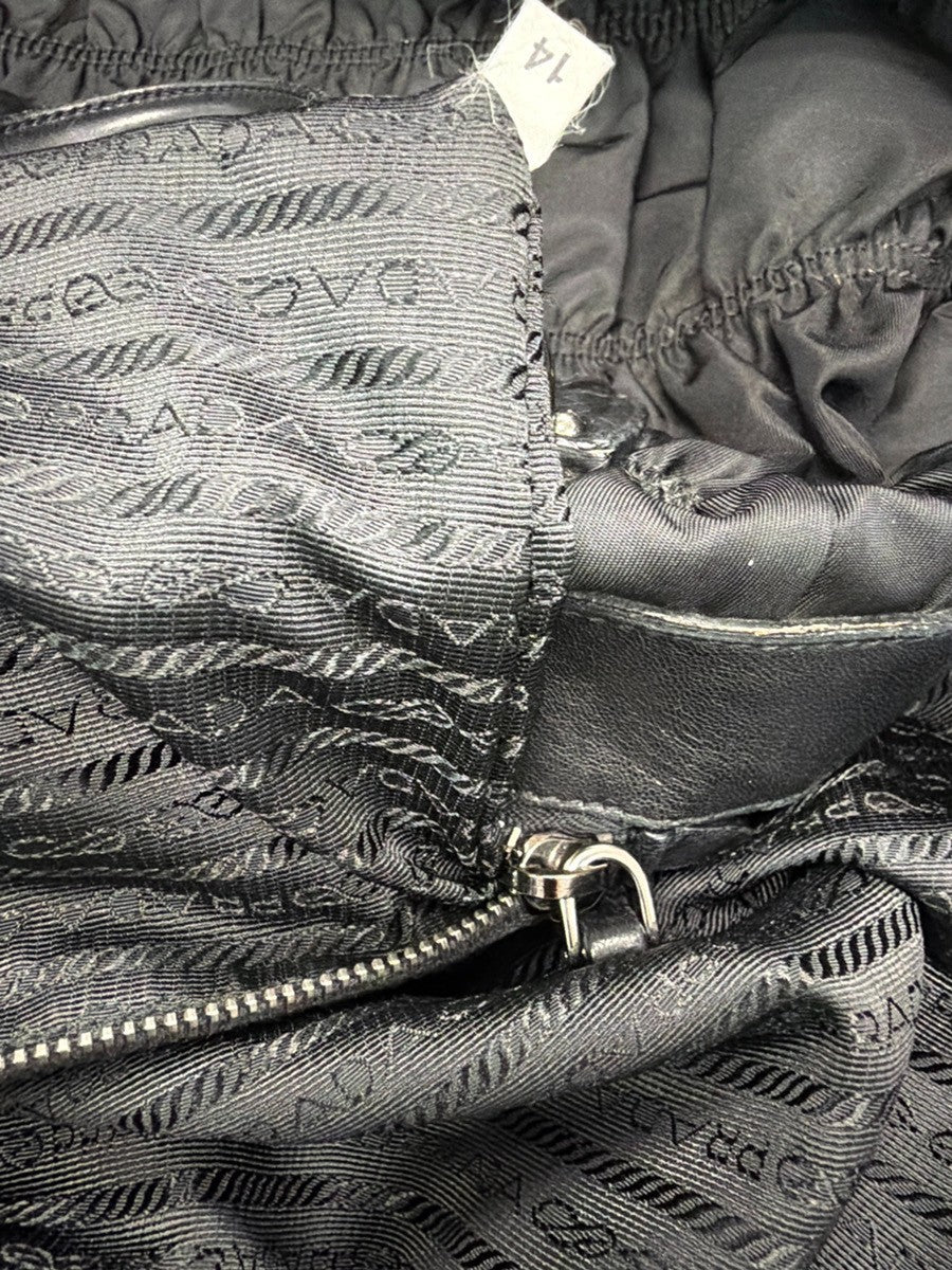 PRADA Tessuto  Gaufre 2Way Shoulder Hand Bag Nylon Leather Black SHW 86YJ140